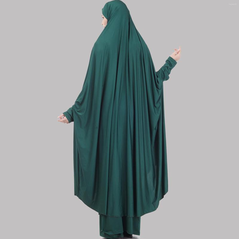 

Ethnic Clothing Two-Piece Prayer Outfit Muslim Women Abaya Jilbab Hijab Dress 2 PCS Set Long Khimar & Skirt Hajj Islamic Clothes Niqab