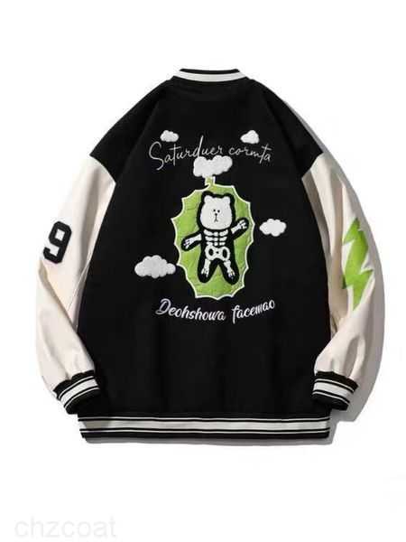 

Men' Jackets Gmiixder Men Hip Hop Flocking Baseball Jacket Women Trend Klein Blue Bomber Jacket Unisex Oversize All-match Casual Varsity Coat 220908 KI2S