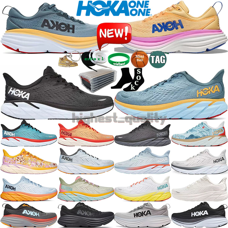 

HOKA ONE ONE Running Shoes For Men Women Bondi Clifton 8 Carbon x2 Black Athletic Shoe Shock Absorbing Road Highway Climbing Mens Womens Breathable Runners Sneakers, Color-28