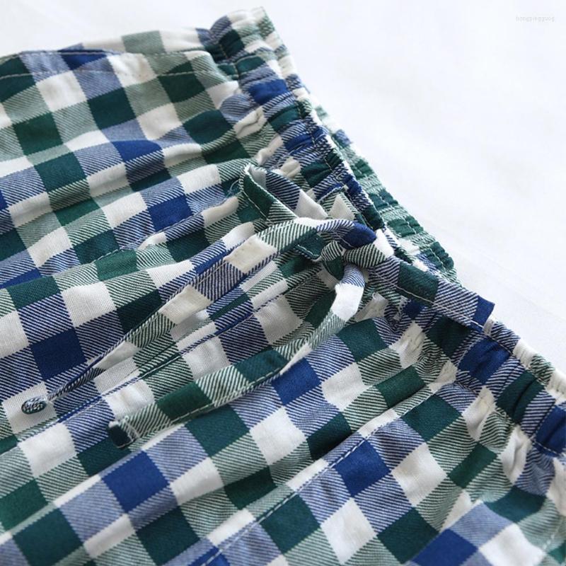 

Men's Sleepwear Cotton Flannel Plaid Pajama Pants Mens Nightwear Long Trousers Homewear Lounge Sleep Bottoms Johns All Seasons Clothes Men, Green