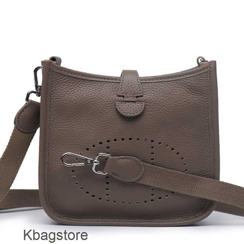 

Personality Style Female Designer Body Calf Bag Shoulder 2023 Hollow Bags Herms Single Evelyns Cross Leather Tote Bucket Mini Fashion Ww39, Bronw 17cm
