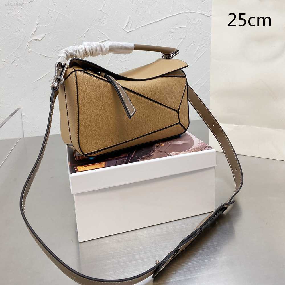 

Luxury Women Puzzle Geometric Shoulder Bags Designers Handbags Cross Body Fashion Contrast Color Patchwork Purses with Letters Top 25cmHigh quality, 2(with lxgx)