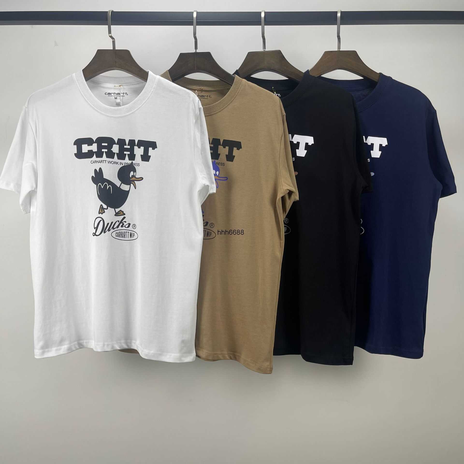 

F3rw 2023 Men's and Women's Fashion t Shirt Tooling High Street Brand Carhart Trend Spring/summer New Classic Cartoon Duck Pattern Print Youth Short Sleeve, Sapphire blue