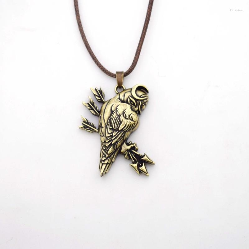 

Pendant Necklaces 20pcs Vintage Arrow Raven Moon Necklace Witch Wicca Jewelry