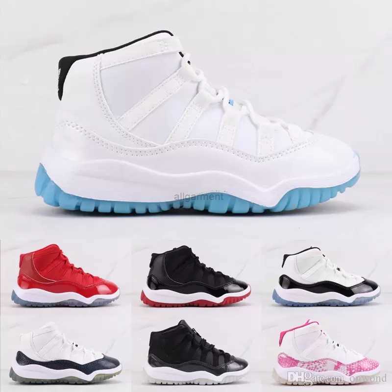 

2023 Kids 11S Kid Basketball shoes Space Cool Grey Jam Bred Concords Youth fashion Boys Sneakers Children Boy Girl White Athletic Toddlers Outdoor Size 28-35, Box