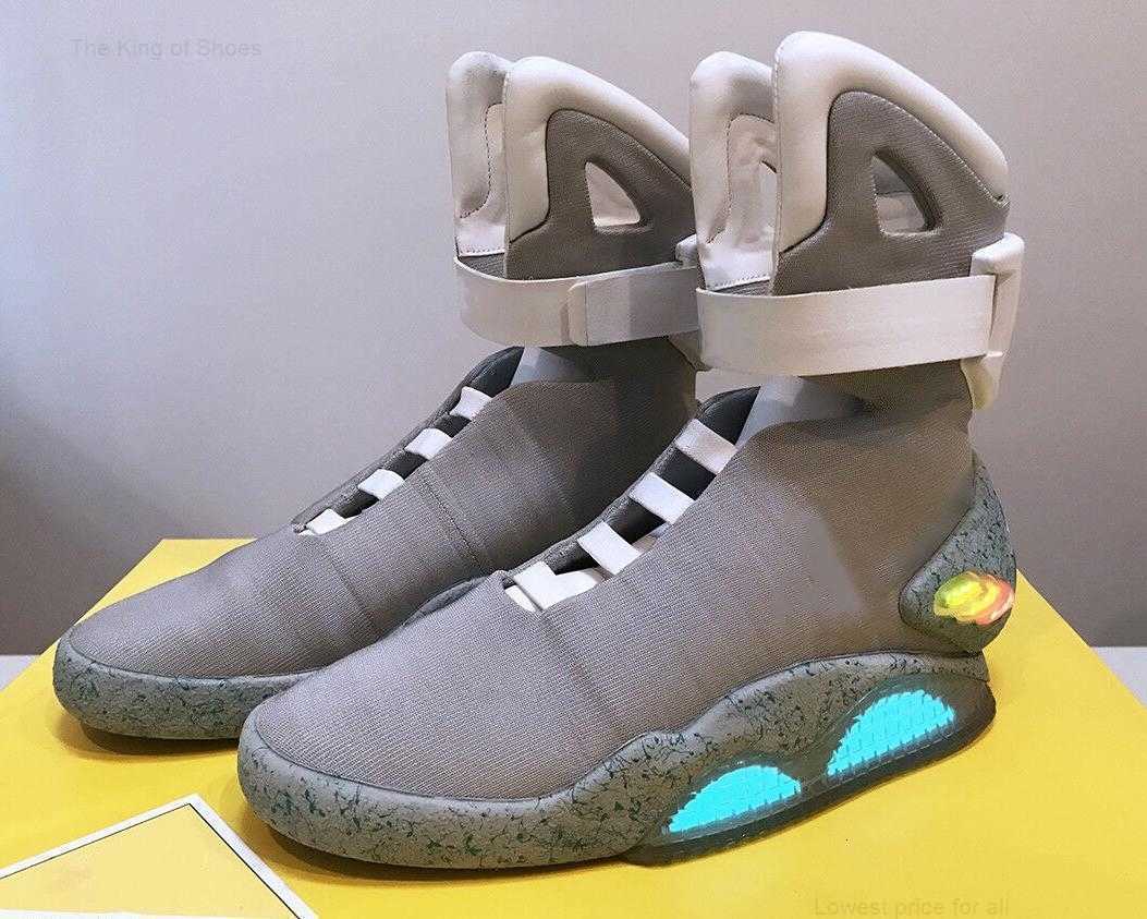 

2023 Sneakers Led Shoes Dark Gray Marty Mcfly 'S Lighting Marty Mcflys Mags Black Authentic Air Mag Back To The Future Glo, Us8.5c=eur25