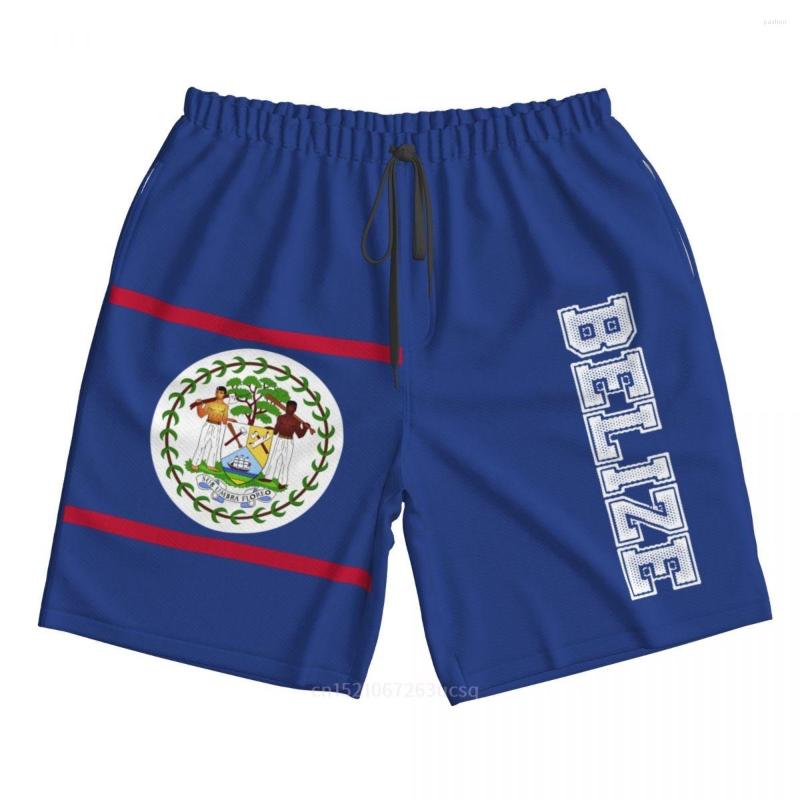

Men's Shorts 2023 Summer Polyester BELIZE Country Flag 3D Printed Men's Board Beach Pocket Running Pants, Sky blue