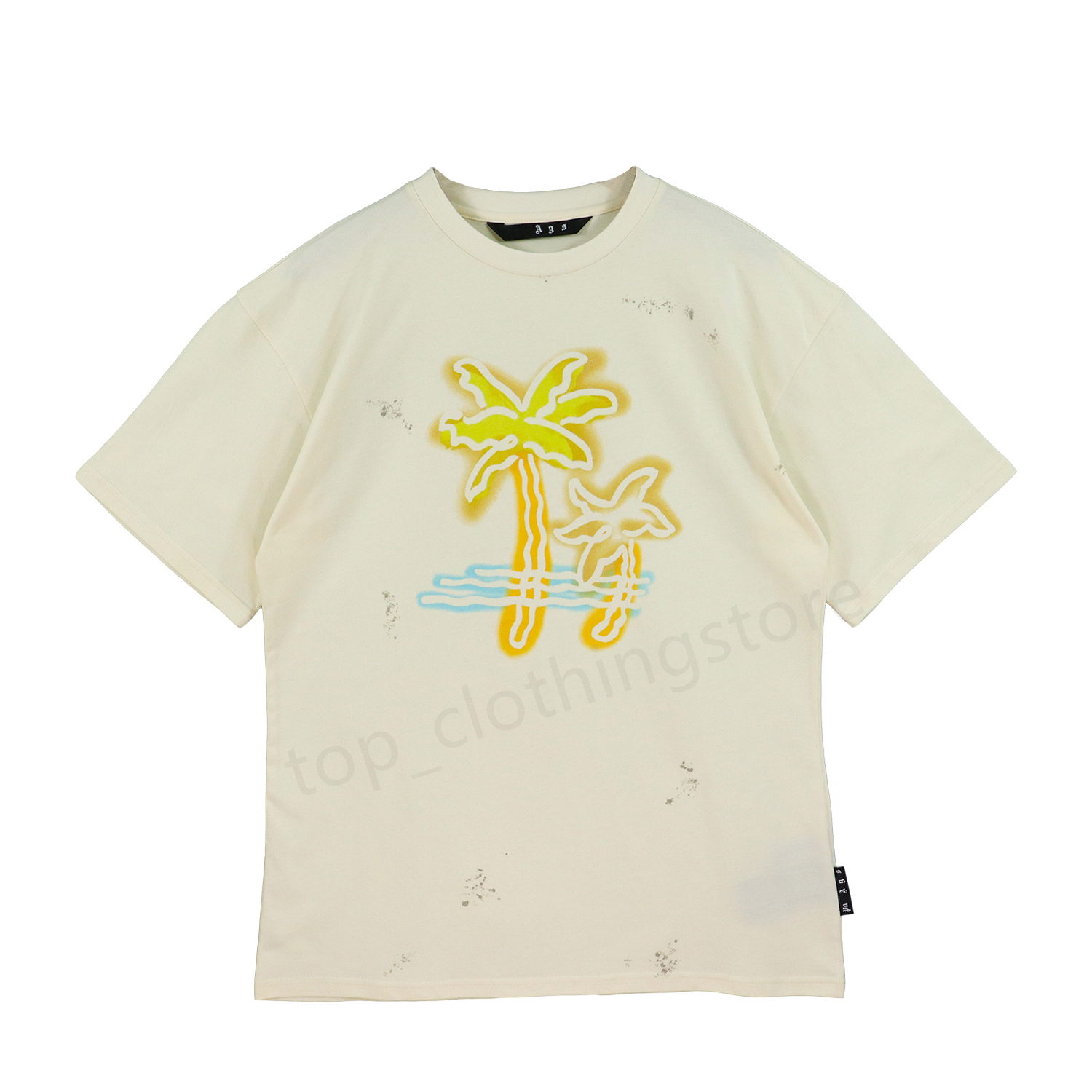 

mens women t shirts shorts designer palms tracksuit summer fashion brand angle leisure loose crew neck cottons print luxurys tops clothing size s- 4J