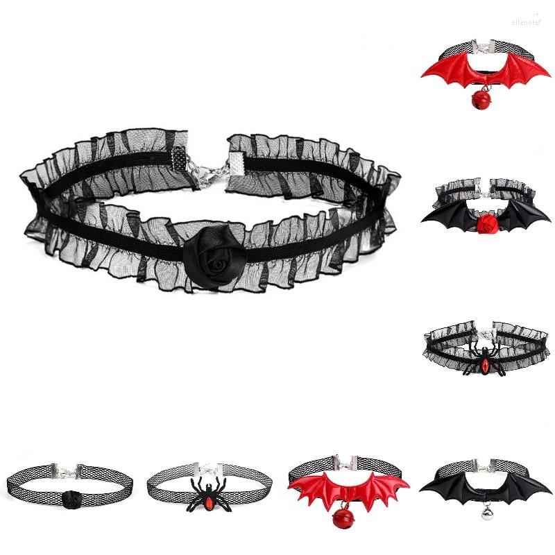 

Choker Sexy Adjustable Lace Gothic Spider Bat Black Flowers Neck Collar Necklace Vintage Women Punk Halloween Jewelry Gift