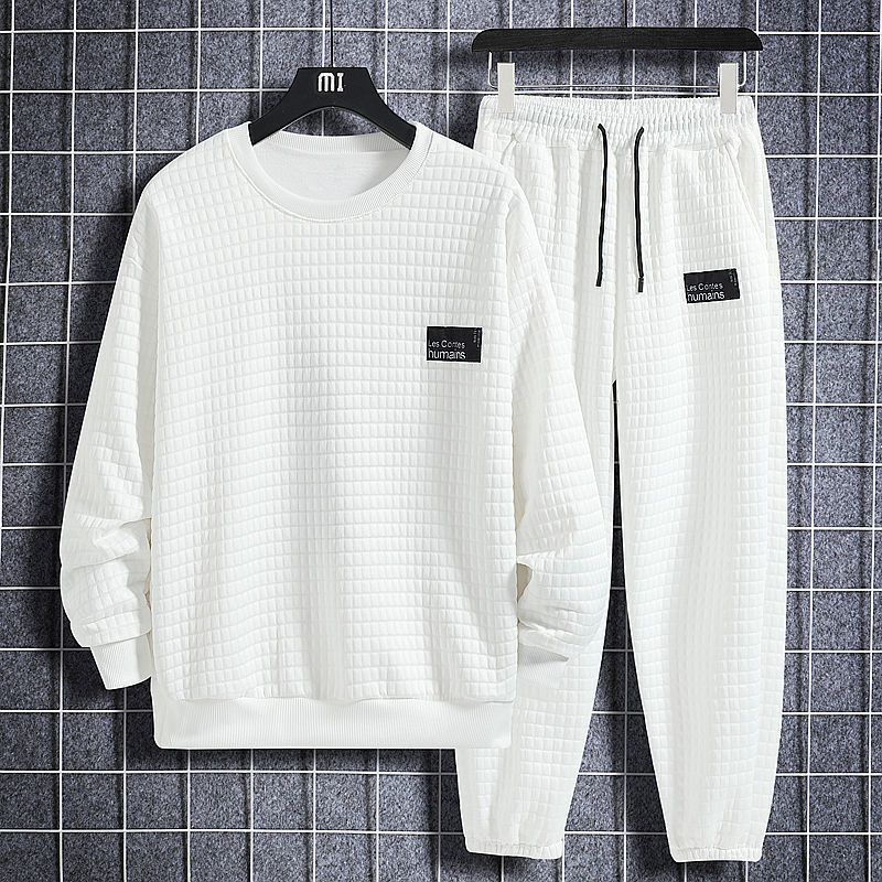 

Men's Tracksuits Autumn Tracksuit Casual Long Sleeve s Two Piece SweatshirtPants Set Hip Hop Fashion Streetwear 230412, White-top