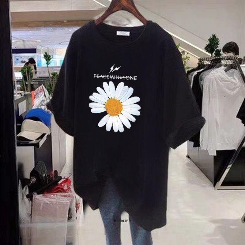 

Women's T-Shirt Large Size 6XL 150KG Summer Floral Women t Shirts Female Short Sleeve O Neck Casual Tshirts Loose Tops White Black big Tees 230413