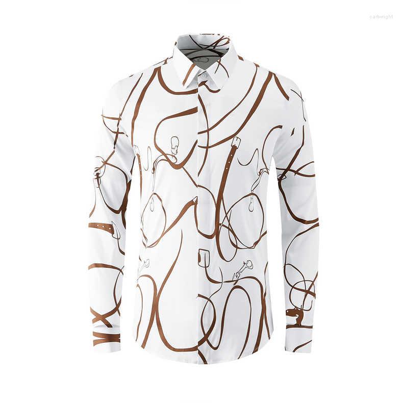 

Men's Casual Shirts B0215 Fashion 2023 Runway Luxury European Design Party Style Men's Clothing, Picture shown
