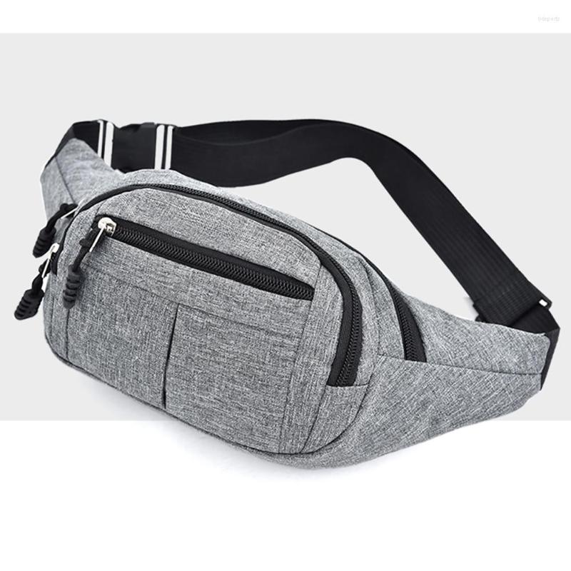 

Outdoor Bags Sports Waist Bag Men Women Chest Pack Portable Mobile Phone Fanny Running Cycling Shoulder Purse Belt Pouch, Black
