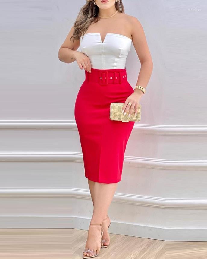 

Casual Dresses 2023 Fashionable Women' Sexy Valentine' Day Color-Blocking Heart-Shaped Flower Print Dress