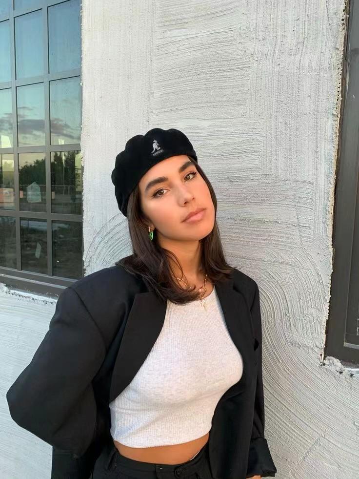 

Berets Women Men Winter Casual Cap Wool Beret Hat, Beret black