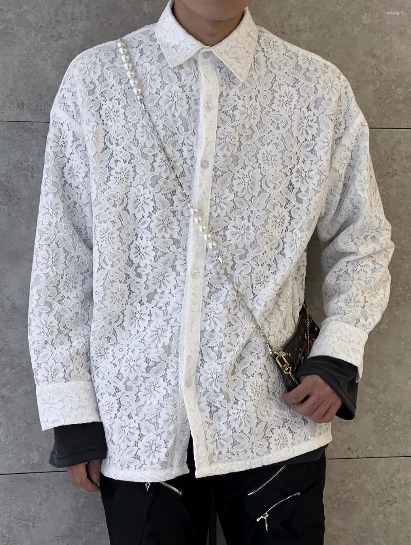 

Men's Casual Shirts Gh0821 Fashion Men's 2023 Runway Luxury European Design Party Style Clothing, White