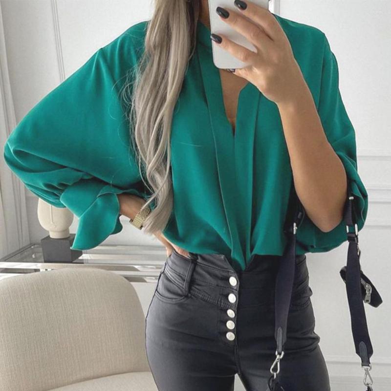 

Women' Blouses Fashion Solid Color Long Sleeve Top Casual Shirt Versatile Sturdy Sewn, Black