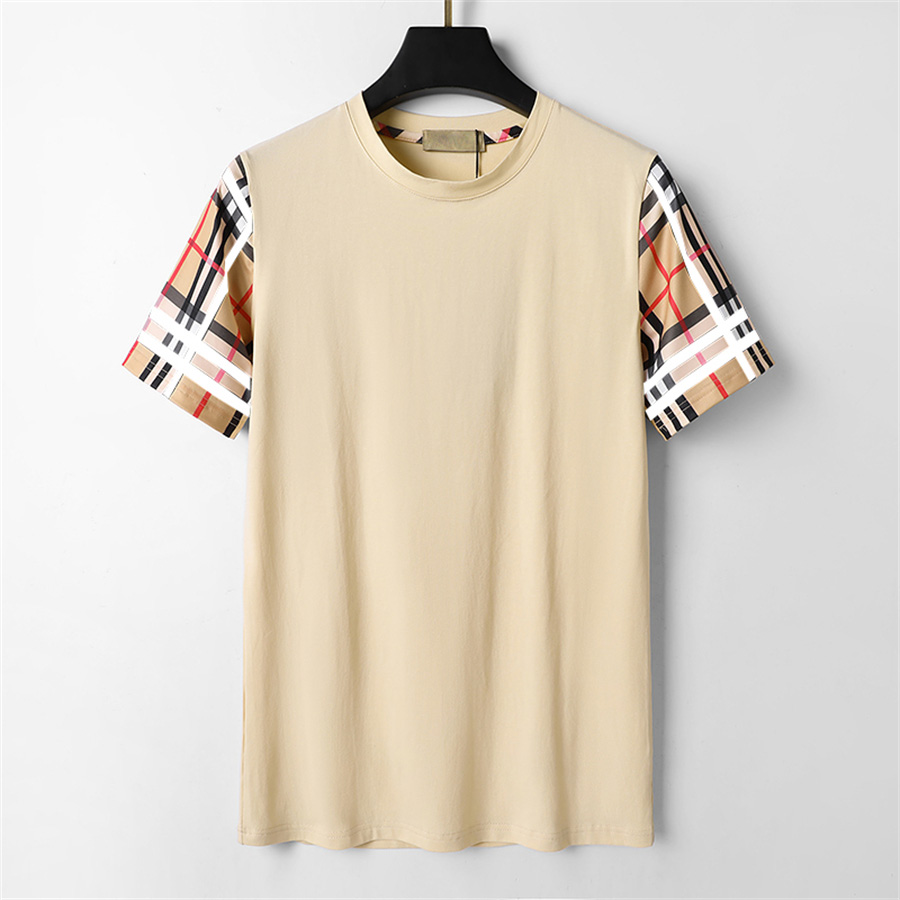 

Designer Men's Tee shirts black and white beige plaid brand Fashion Women's Loose T-shirt Luxury 100% cotton Anti-wrinkle Couple Street Hip Hop Short Sleeve 3xl#99