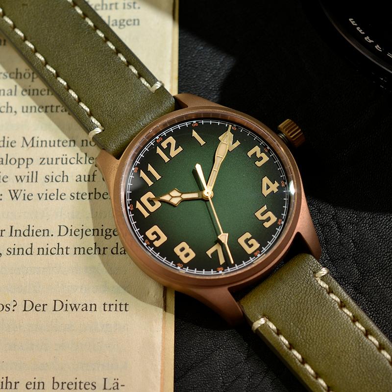 

Wristwatches Baltany Men Watch Bronze Sapphire Vintage 100M ST2130/NH38 Luminous Automatic Mechanical Waterproof Sport Watches For MenWristw, Grey nh38