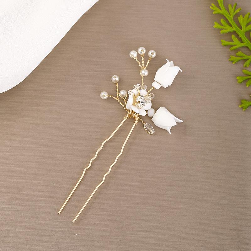 

Hair Clips & Barrettes Bridal Flower Pearl Rhinestone Sticks Hairwear Headdress Wedding Accessories For Women Bride Jewelry