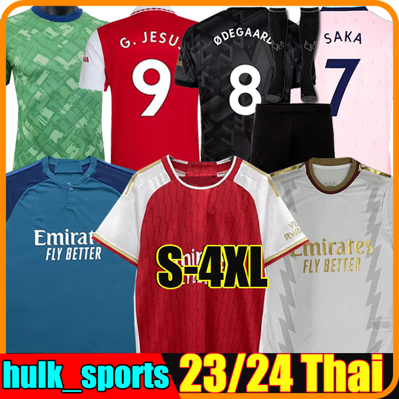 

4XL 23/24 Gunners G.JESUS SAKA soccer jerseys third SALIBA SMITH ROWE Fans Player LOVE version ODEGAARD MARTINELLI JORGINHO 2022 2023 2024 men kids kit football shirt, 23-24 home