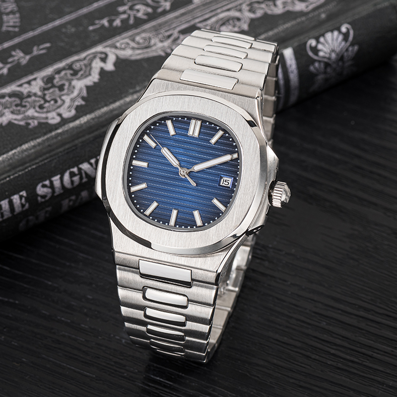 

NO1men automatic watches 5711 silver strap blue stainless mens mechanical montre de luxe wristwatch, Tool