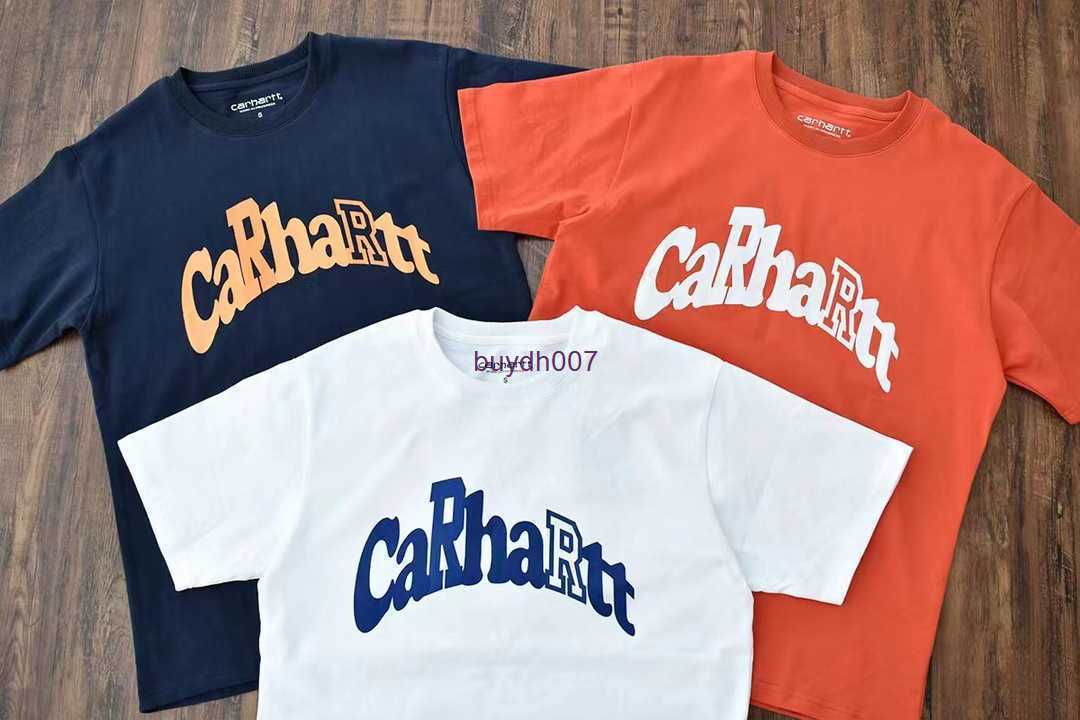 

2023 Men' and Women' Fashion t Shirt Tooling High Street Brand Carhart Classic Letter Printing Pure Cotton Short Sleeve Round Neck Ins Workwear Pu5l, Navy blue