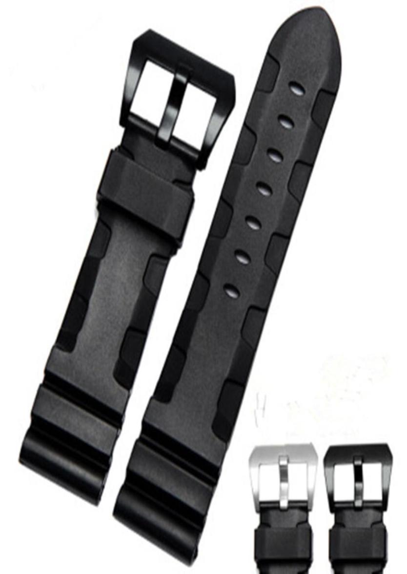 

Rubber Band For Panerai Watch Silicone Strap Wrist Watchbands Black 2426mm3456379