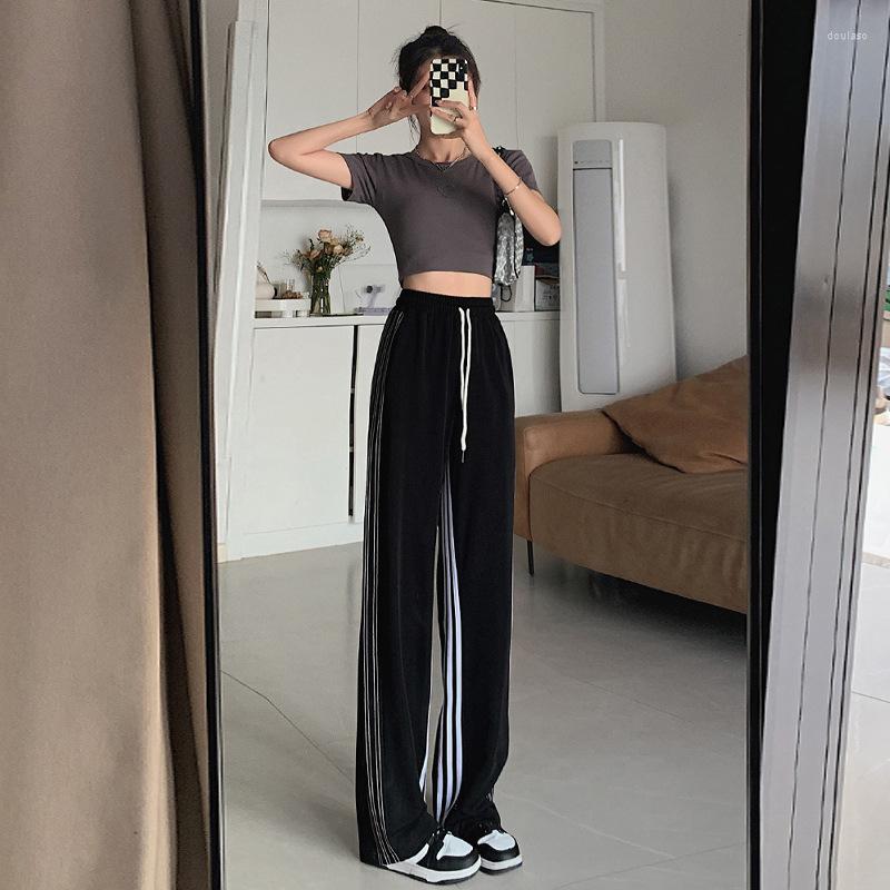 

Women' Pants Wide Leg 2023 Spring And Autumn Fashion High Waist Straight Tube Casual, Black