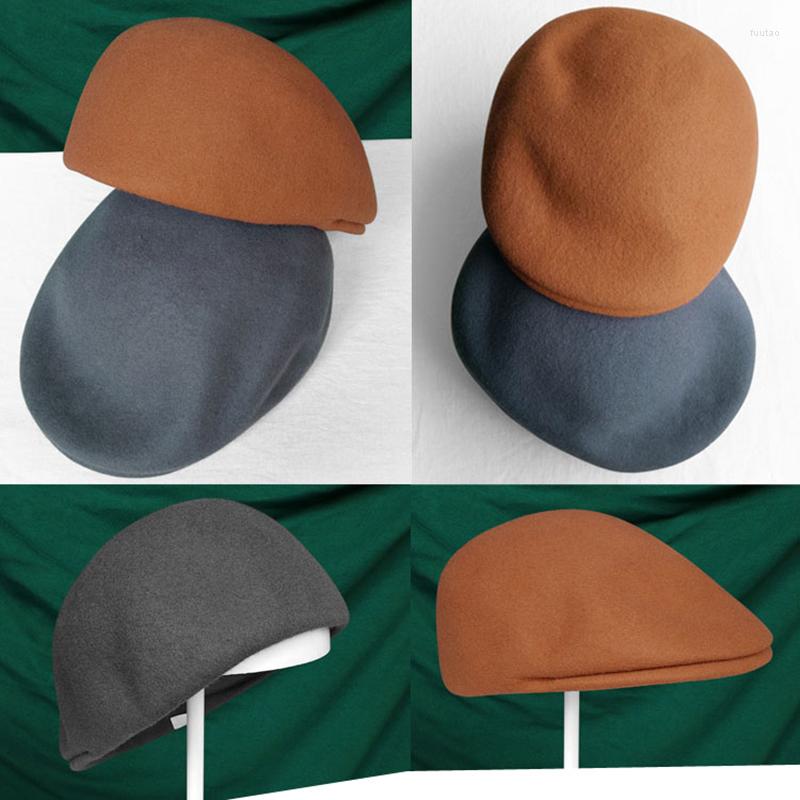 

Berets 2023 Autumn Winter Men Hats British Western Style Wool Advanced Flat Ivy Cap Women Classic Vintage Beret BLM85, Orange