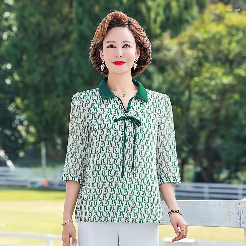 

Women's Blouses Women Summer Retro Vintage Elegant Office Lady Shirts Casual Loose Work Tops, Green