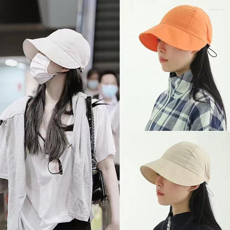 

Wide Brim Hats Foldable Sun Hat Drawstring Adjustable Caps For Men Women Beach Summer Quick-drying Visors Fisherman Cap, Light blue