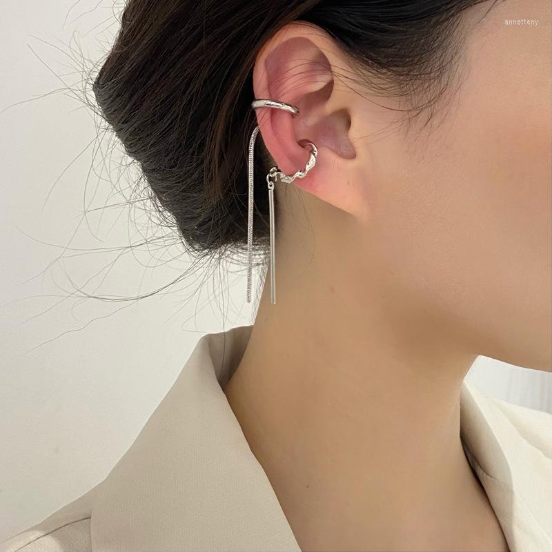 

Backs Earrings ZHUMAN Ear Pierced Bone Clip Female Personality Word Chain Fashion Asymmetric Student Jewelry Friend Gifts