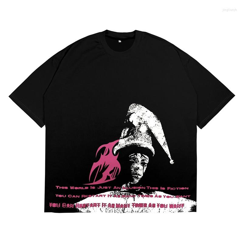 

Men' T Shirts Summer Fashion T-Shirt Men Hip Hop Streetwear Anime Cartoon Graphic Printed Shirt Harajuku Casual Tshirt Short Sleeve Tops, Black