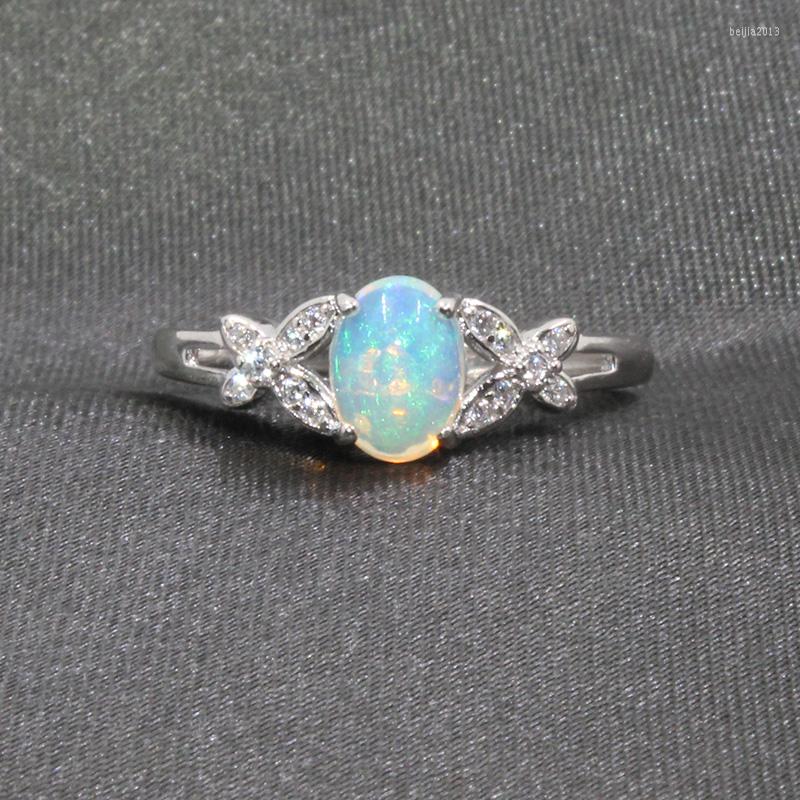 

Cluster Rings Big Sale Low To Earth Natural Opal Gemstone Ring For Women Real 925 Silver Gem Birthday Party Gift 4 6mm Size Oval