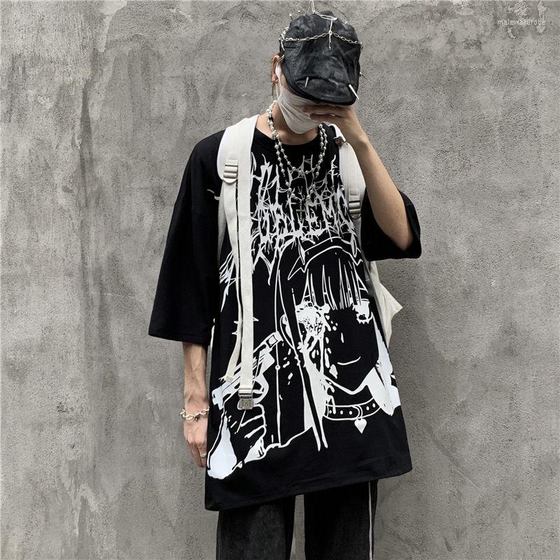 

Men's T Shirts Harajuku Anime Y2k T-shirt For Mens Hip Hop High Street Manga Oversize Streetwear Print Graphic Half Sleeve Tees Tops, Shouqiangdongman-bai
