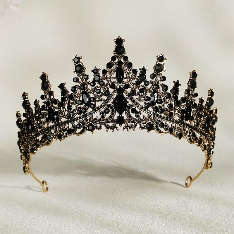 

Hair Clips Black Rhinestones Crown Headbands For Women Luxury Bride Wedding Hoop Girls Elegant Temperament Party Accessories