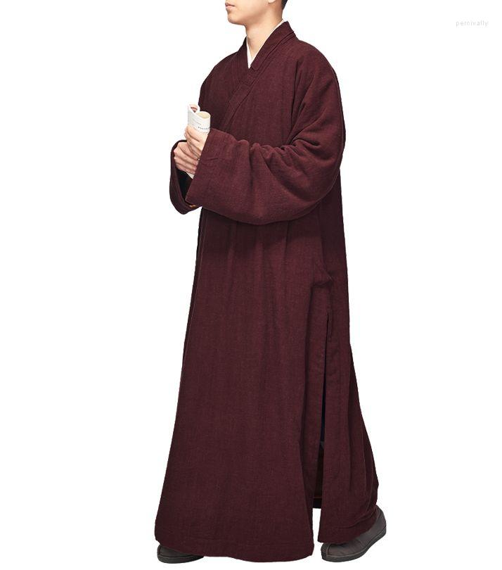 

Ethnic Clothing Unisex 5color High Quality Cotton&linen Winter Warm Buddhist Shaolin Monk Suits Zen Lay Buddha Robe Gown