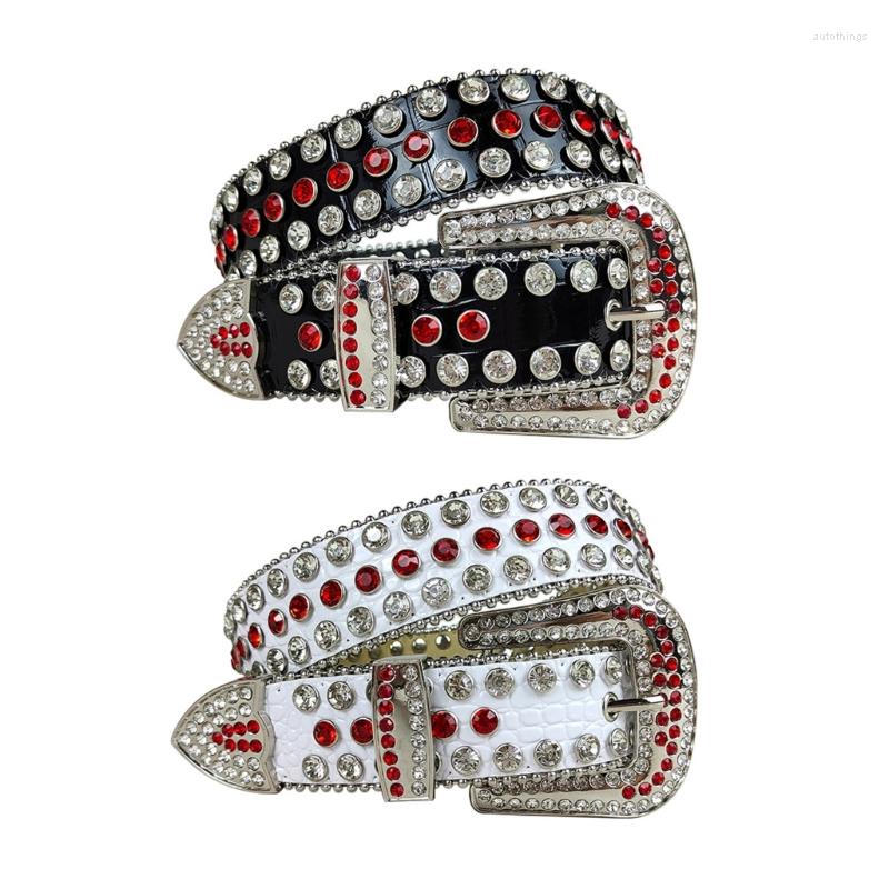 

Belts Shinning Belt Women PU-leather Girls Y2K For Jeans Men 13MC, White