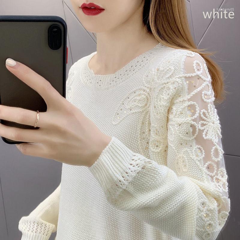 

Women's Sweaters Hollow Out LaceKnitwear Women's 2023spring And Autumn Loose Long Sleeve Bottomed Shirt Foreign Style Outer Wear To, Red