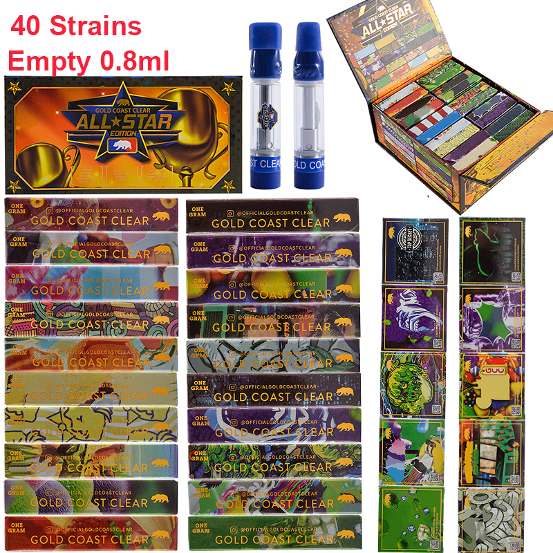 

All Star Newest GCC Gold Coast Clear Smokers Club Atomizers Vape Cartridges Packaging Thick Oil Empty Carts 0.8ml 1ml Ceramic E Cigarette Wax Vaporizer 510 Thread