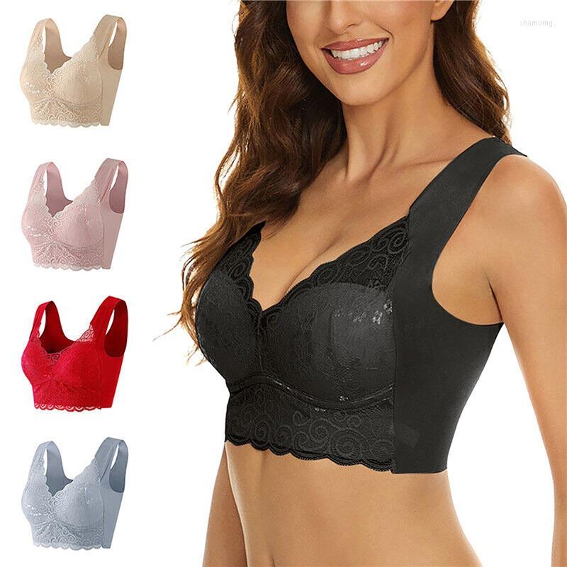 

Yoga Outfit Seamless Large Size Underwear Women Small Breasts Gather No Steel Ring On The Collection Auxiliary Breast Antisagging PushUp Bra