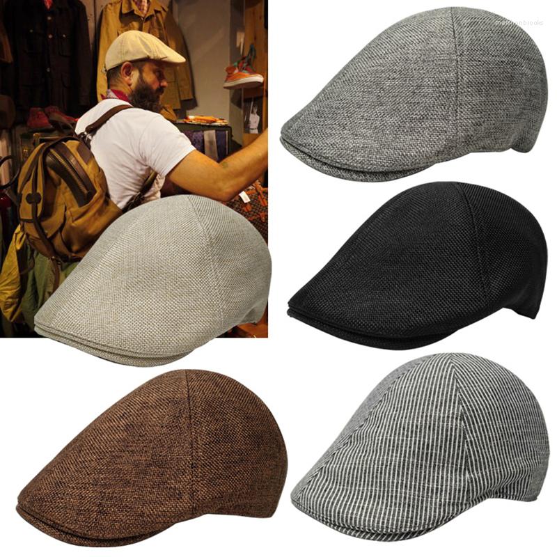 

Berets Mens Womens Duckbill Cap Ivy Driving Sun Flat Cabbie Sboy Hat Unisex BLM84, Black