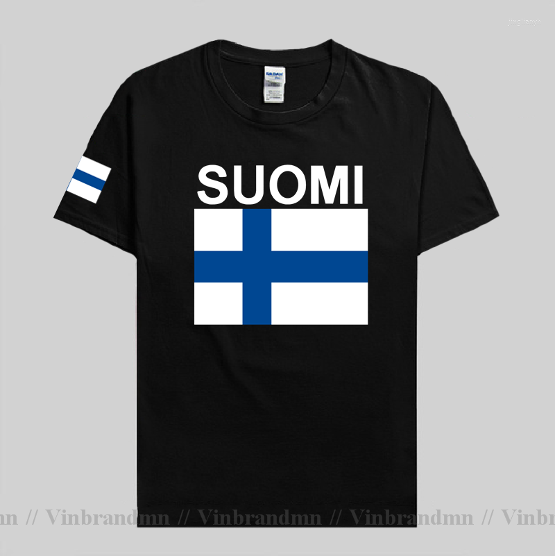 

Men's T Shirts Finland Men Nation Team Tshirt Pure Cotton T-shirts Meeting Fitness Clothing Sporting Tees Country Flags FIN FI, Navy