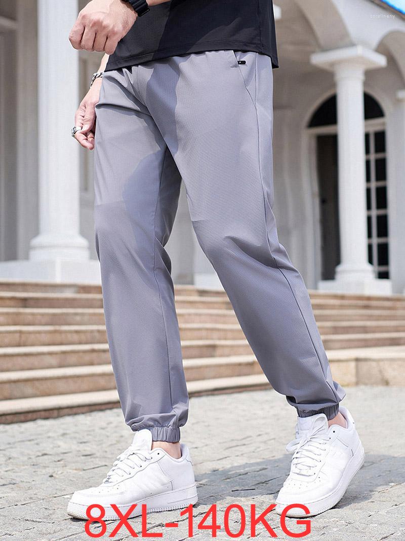 

Men's Pants Summer Youth Men's Quick Dry Plus Size 8XL Loose Tide Man Light Breathable Casual Straight 140kg 5XL 6XL Mens, Black