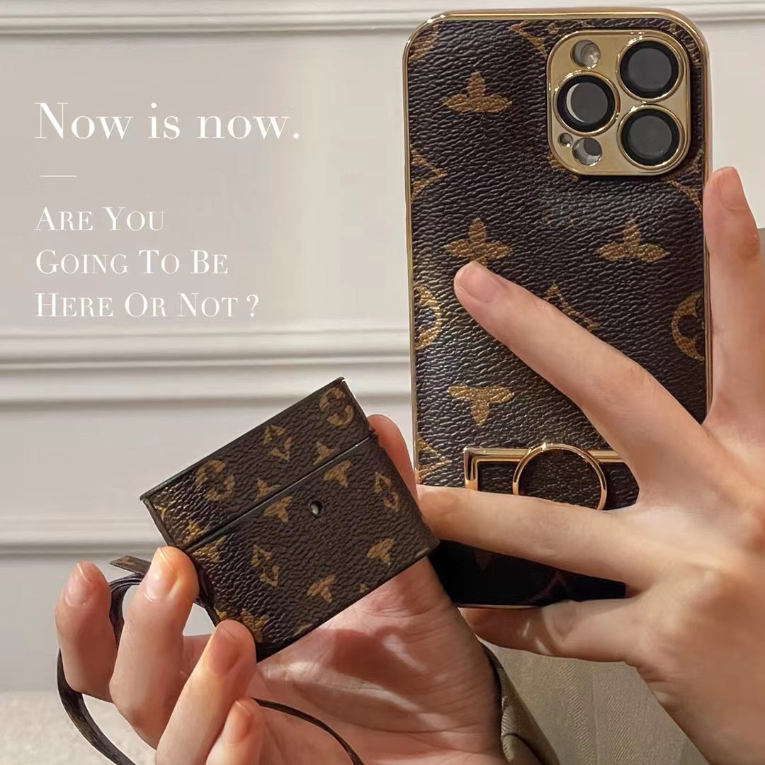 

Beautiful Leather LU Phone Cases iPhone 14 13 12 11 Pro Max 14promax 14Pro 13pro 12pro 11pro Luxury Designer Purse with Logo Packing AirPods Case 1 2 3 pro Combination, #2