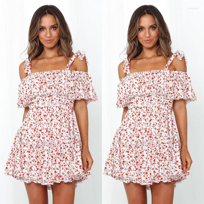

Party Dresses 2023 Summer Women Dress Print Floral Sweet Woman Casual Mini Butterfly Sleeve Clothes Robe Femme WPY4724, White