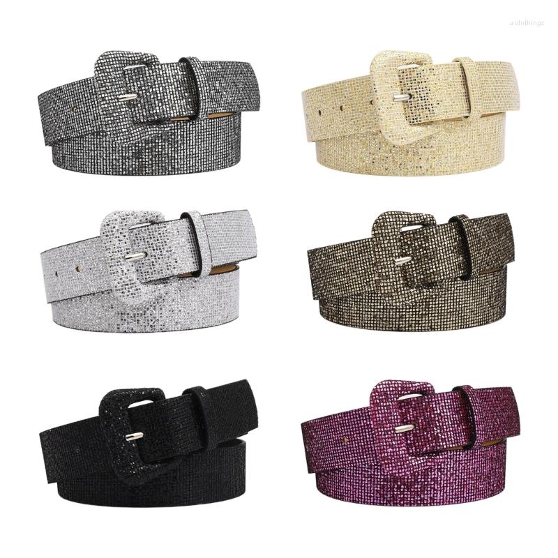 

Belts Harajuku Waist Belt Shinning Sequins For Women Men Jeans Formal Dress, Black