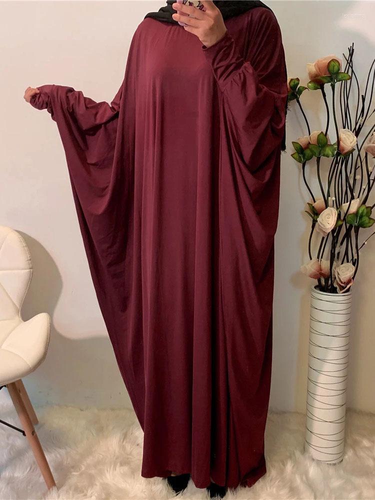

Ethnic Clothing Ramadan Plain Abaya Prayer Long Dress Muslim Women Batwing Sleeve Free Size Hijab Robe Jilbab Islamic Dubai Saudi Modest
