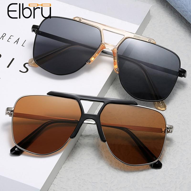 

Sunglasses Elbru Polygon Metal Glasses Frame Transparent Colorful Eyewear For Men Women Vintage Irregular Oversized Spectacles